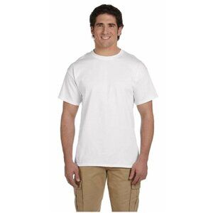 Fruit of the Loom HD Cotton Mens White Short Sleeve Crew Neck T-Shirt Large